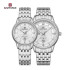 NAVIFORCE NF8040 Lover's Watches for Men and Women Fashion Simple Wristwatch Waterproof Quartz Calendar Clock Casual Wild Couple Watch - White Silver